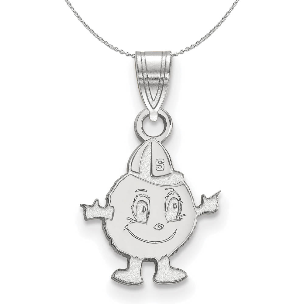 Sterling Silver Syracuse U Small Pendant Necklace, Item N16786 by The Black Bow Jewelry Co.