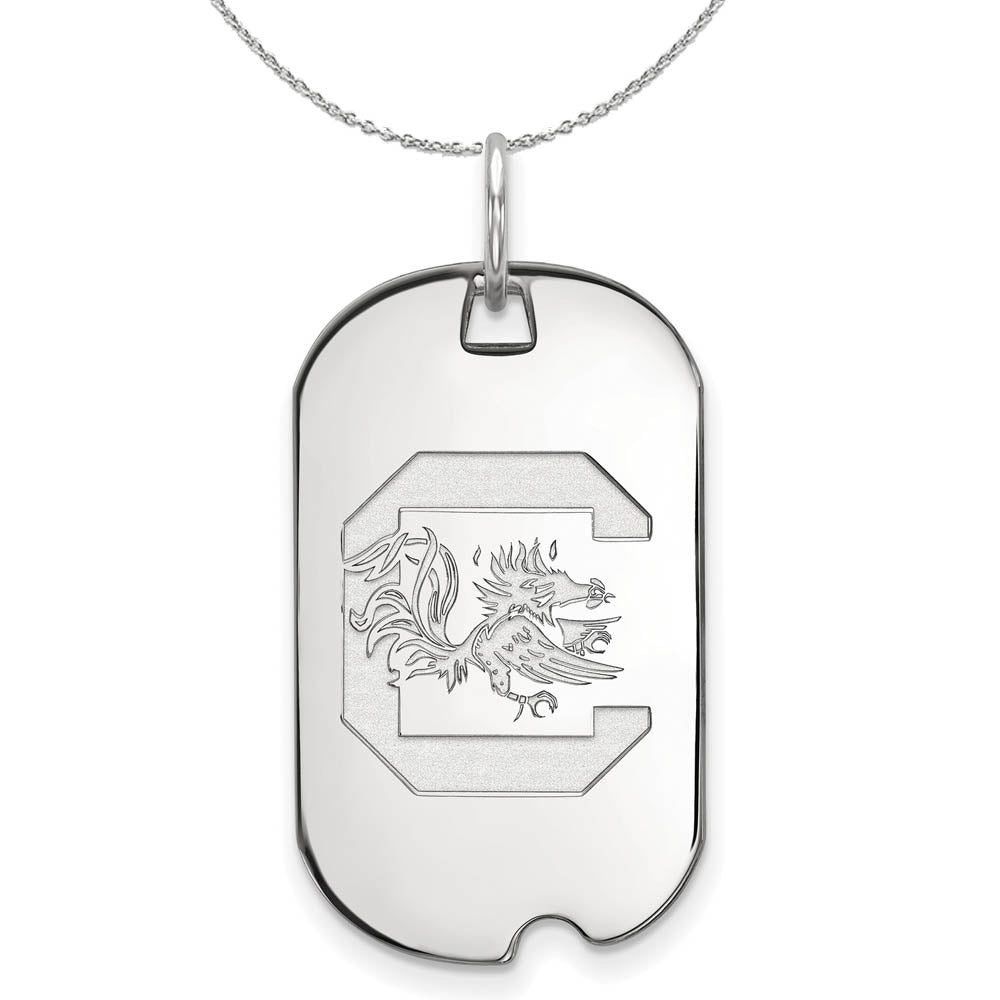 Sterling Silver South Carolina Dog Tag Pendant Necklace, Item N16814 by The Black Bow Jewelry Co.