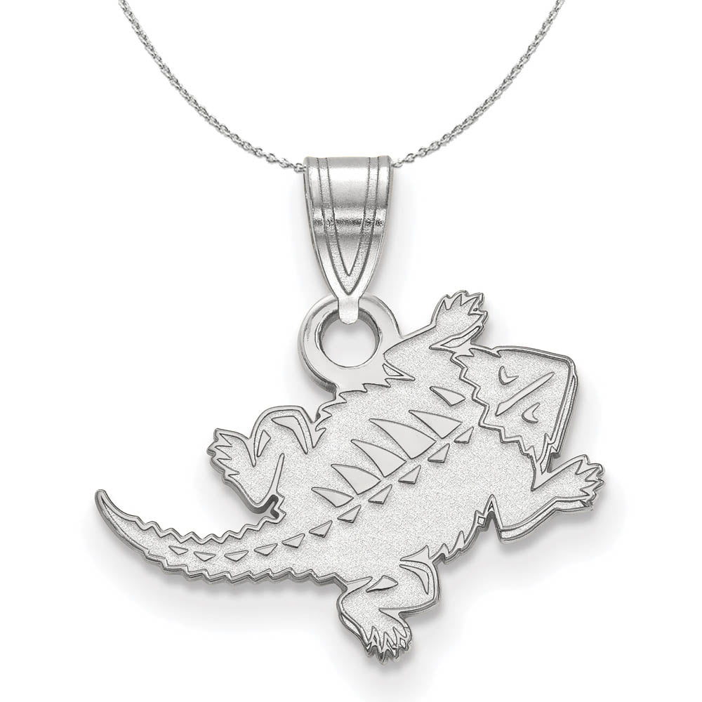 Sterling Silver Texas Christian U. Small Pendant Necklace, Item N16828 by The Black Bow Jewelry Co.