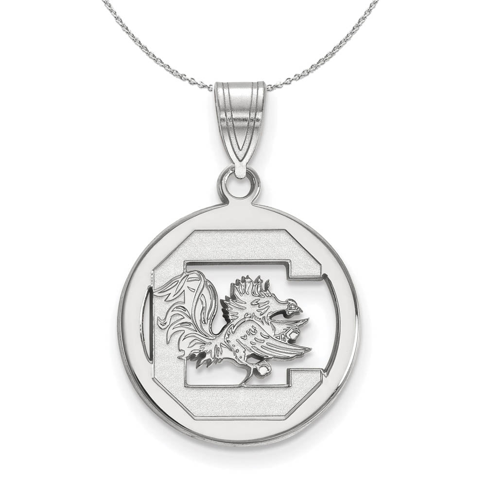 Sterling Silver South Carolina Small Circle Pendant Necklace, Item N16842 by The Black Bow Jewelry Co.