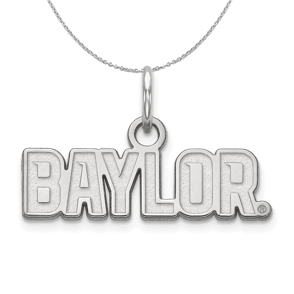 Sterling Silver Baylor U XS (Tiny) Necklace, Item N16856 by The Black Bow Jewelry Co.