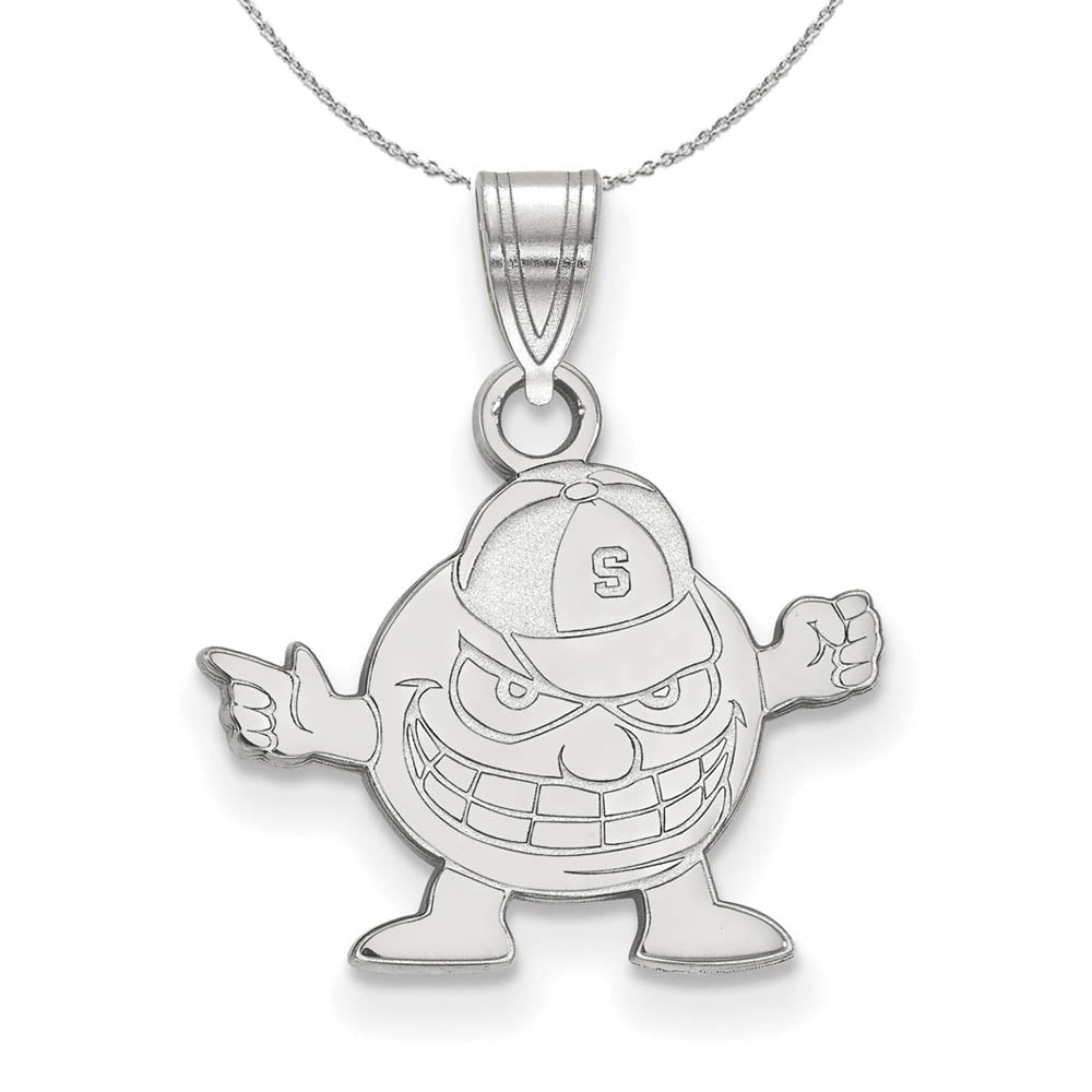 Sterling Silver Syracuse U. Small Pendant Necklace, Item N16859 by The Black Bow Jewelry Co.