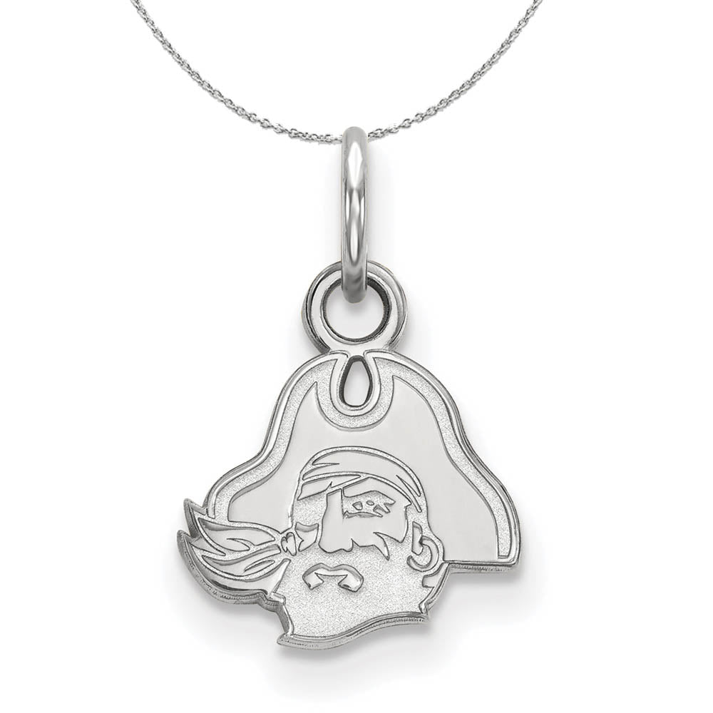 Sterling Silver East Carolina U. XS (Tiny) Pendant Necklace, Item N16871 by The Black Bow Jewelry Co.