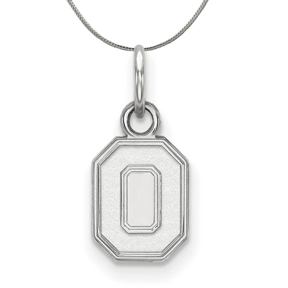 Sterling Silver Ohio State XS (Tiny) 'O' Pendant Necklace, Item N16909 by The Black Bow Jewelry Co.