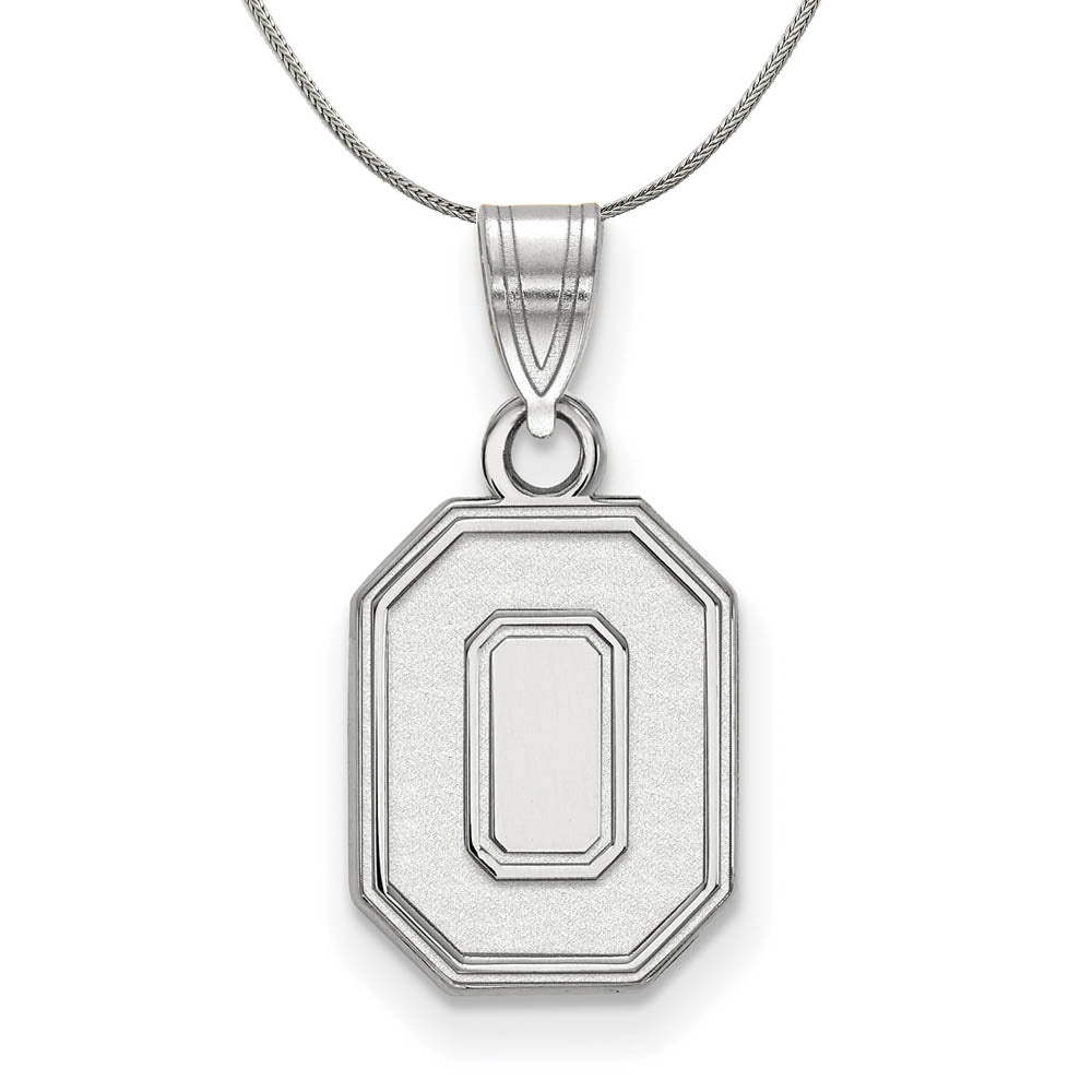 Sterling Silver Ohio State Small 'O' Necklace, Item N16918 by The Black Bow Jewelry Co.
