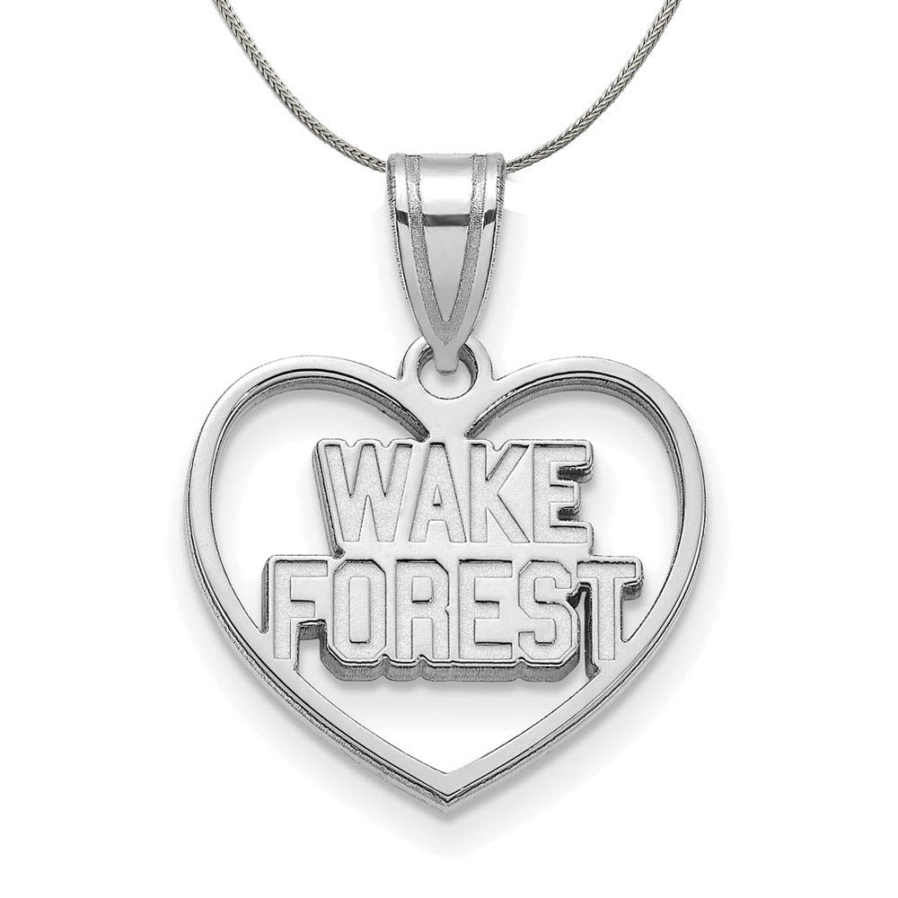 Sterling Silver Wake Forest U. Heart Pendant Necklace, Item N16932 by The Black Bow Jewelry Co.