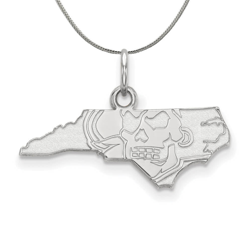 Sterling Silver East Carolina U XS (Tiny) Pendant Necklace, Item N16936 by The Black Bow Jewelry Co.