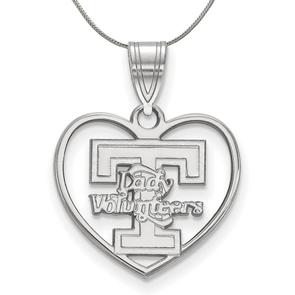 Sterling Silver U. of Tennessee Lady Vols Heart Necklace, Item N16949 by The Black Bow Jewelry Co.