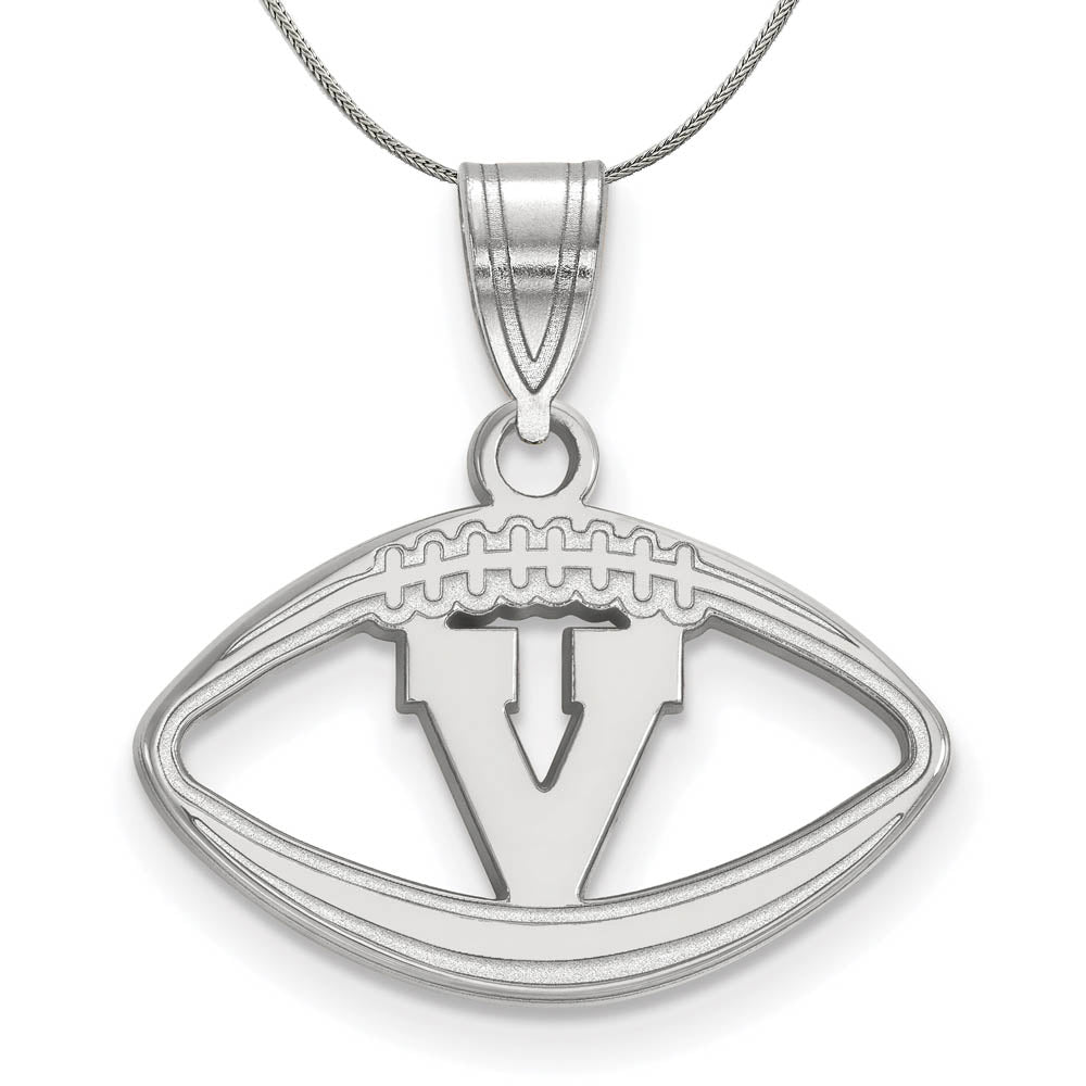 Sterling Silver U of Virginia Football Necklace, Item N16955 by The Black Bow Jewelry Co.
