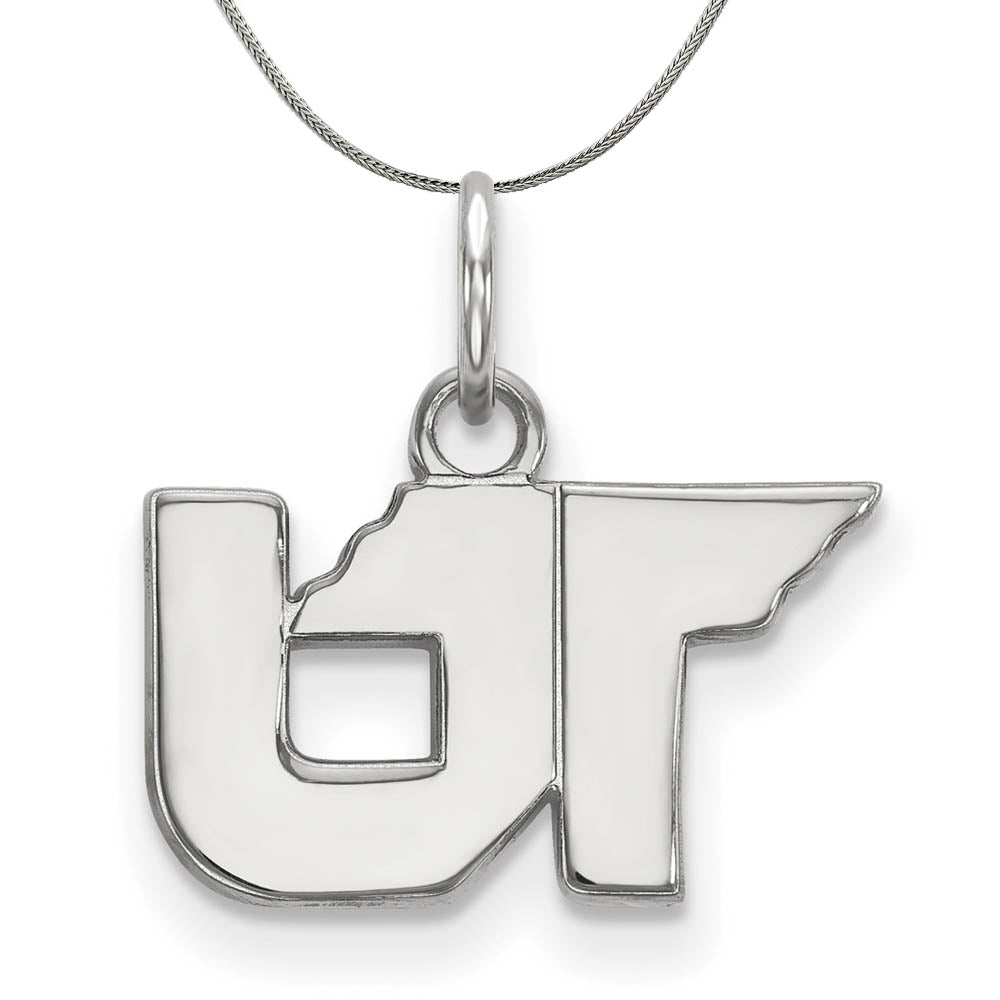 Sterling Silver U. of Tennessee XS (Tiny) 'UT' Necklace, Item N16966 by The Black Bow Jewelry Co.