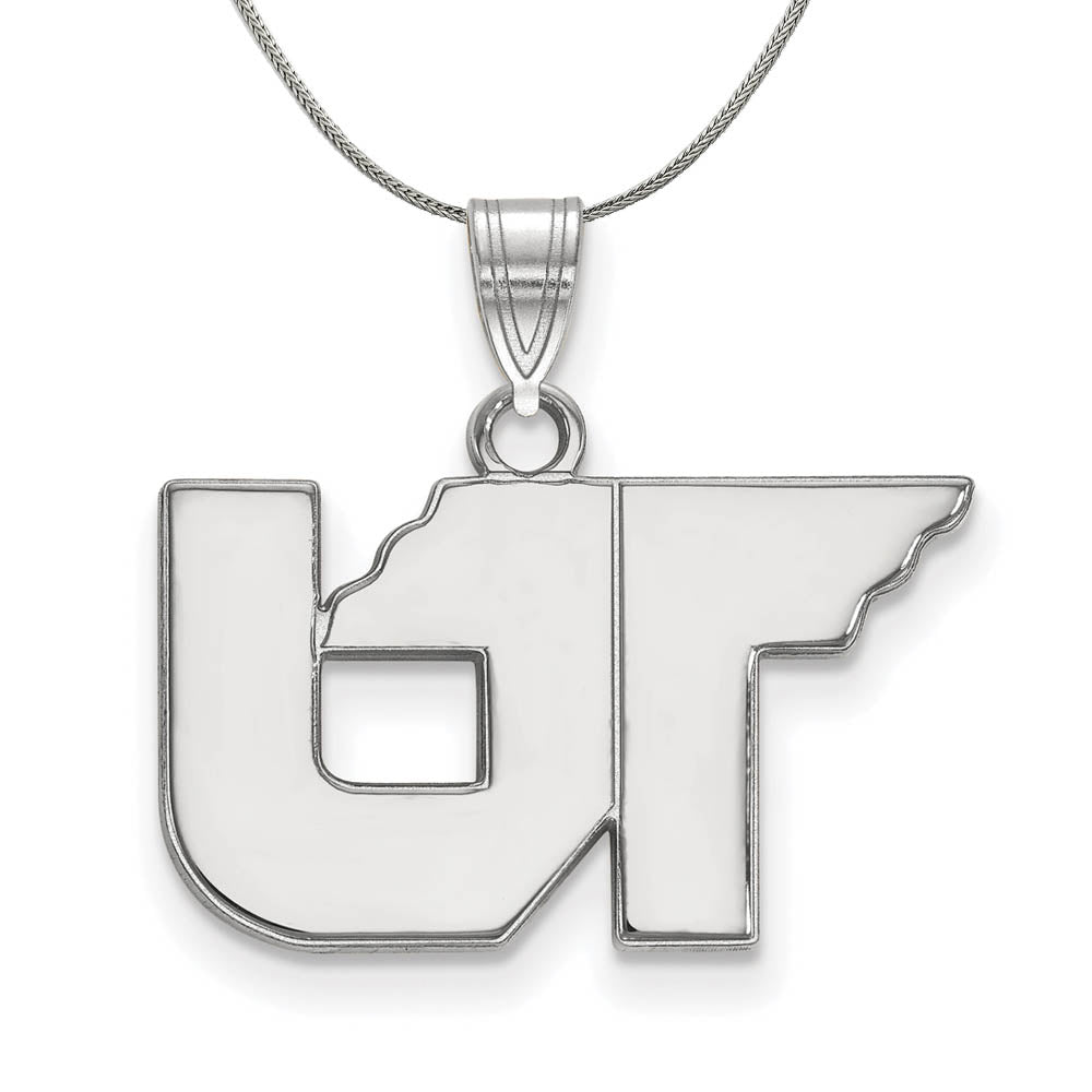 Sterling Silver U. of Tennessee Small 'UT' Necklace, Item N16969 by The Black Bow Jewelry Co.