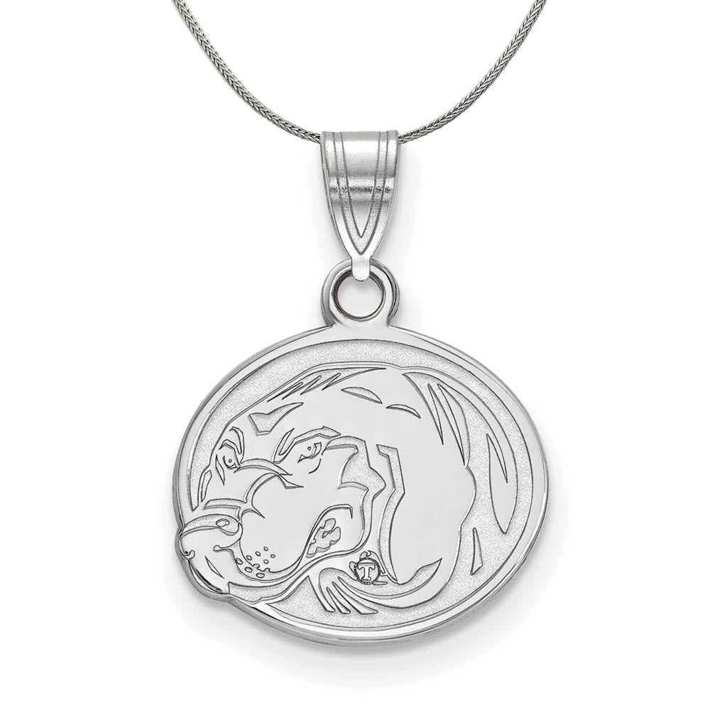Sterling Silver U of Tennessee Small Oval Disc Necklace, Item N16985 by The Black Bow Jewelry Co.