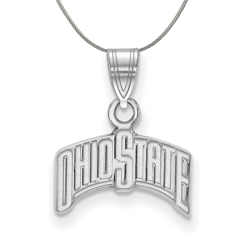 Sterling Silver Ohio State Small Necklace, Item N16988 by The Black Bow Jewelry Co.