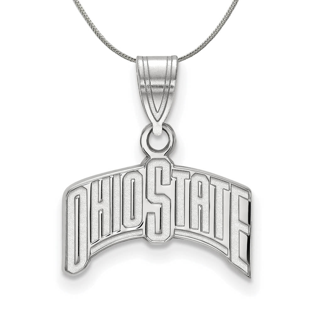 Sterling Silver Ohio State Medium Necklace, Item N16991 by The Black Bow Jewelry Co.