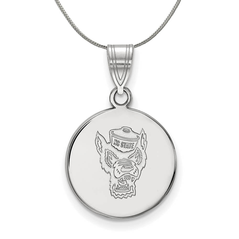Sterling Silver North Carolina Medium Disc Necklace, Item N16995 by The Black Bow Jewelry Co.