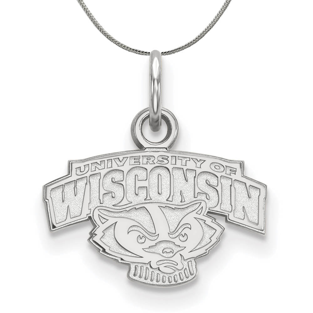 Sterling Silver U. of Wisconsin XS (Tiny) Pendant Necklace, Item N17000 by The Black Bow Jewelry Co.