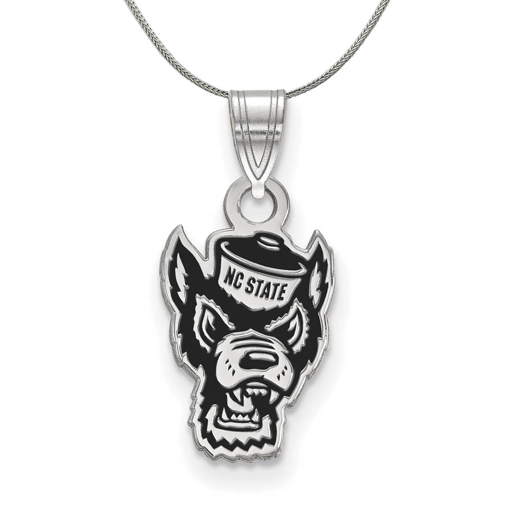 Sterling Silver North Carolina Small Enamel Necklace, Item N17001 by The Black Bow Jewelry Co.