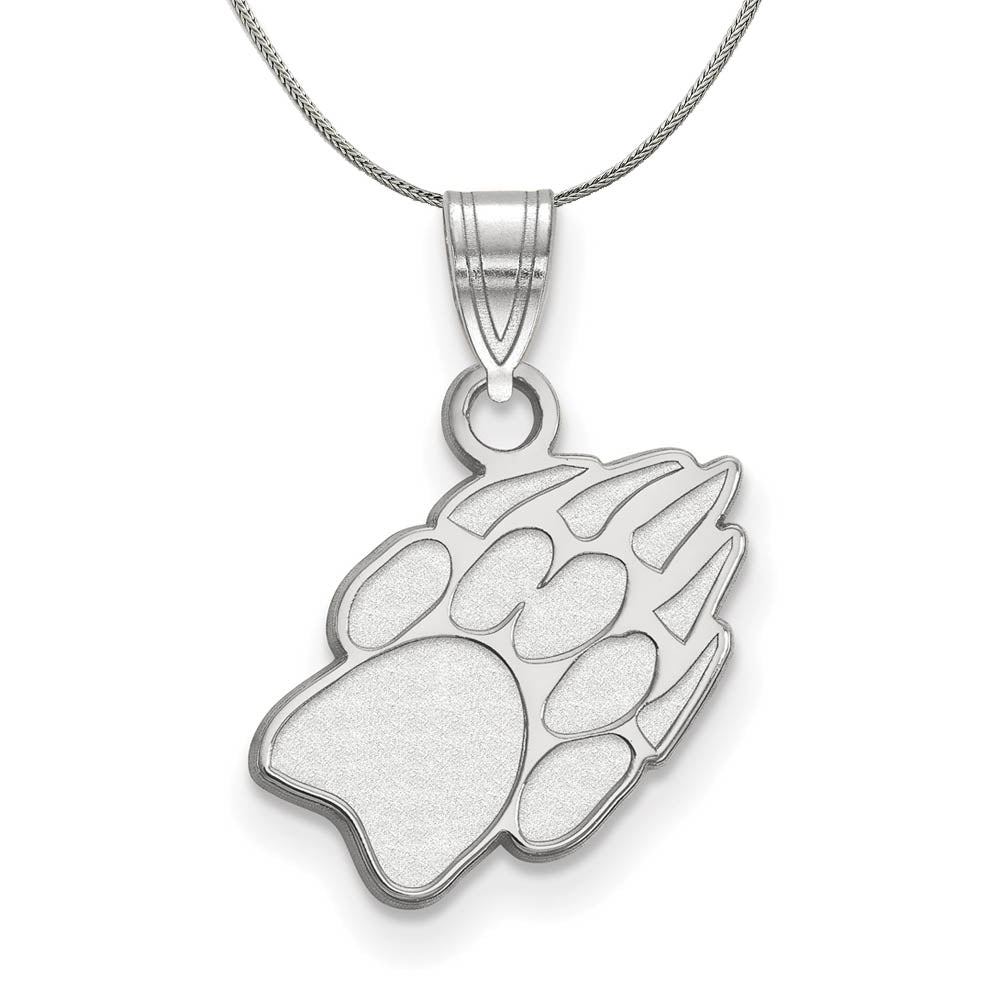 Sterling Silver U. of Wisconsin Small Paw Logo Necklace, Item N17006 by The Black Bow Jewelry Co.