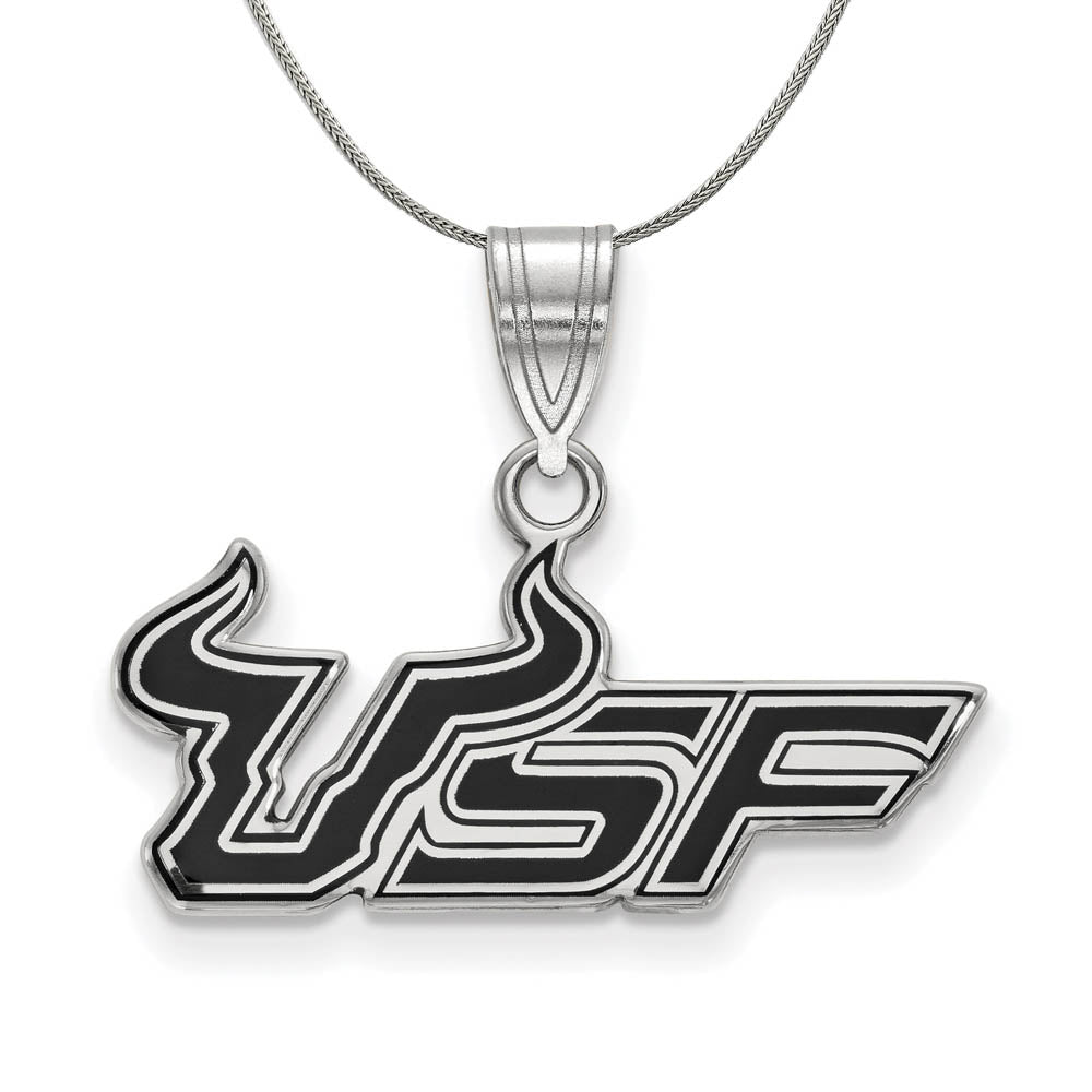 Sterling Silver South Florida Medium Enamel Pendant Necklace, Item N17024 by The Black Bow Jewelry Co.