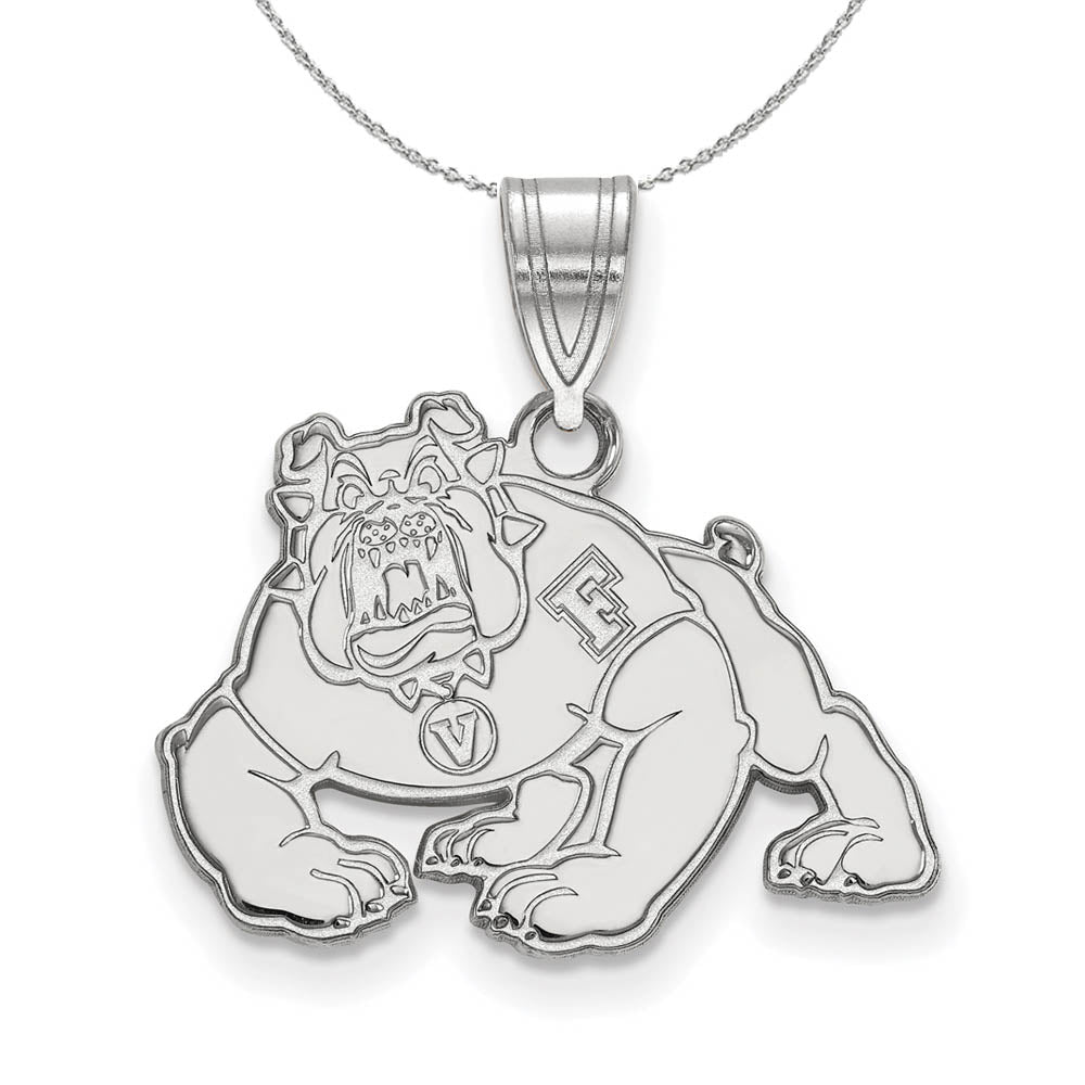 Sterling Silver California State Fresno Medium Pendant Necklace, Item N17087 by The Black Bow Jewelry Co.