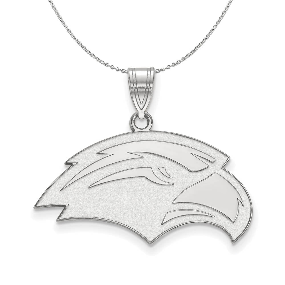 Sterling Silver Southern Miss Medium Pendant Necklace, Item N17091 by The Black Bow Jewelry Co.