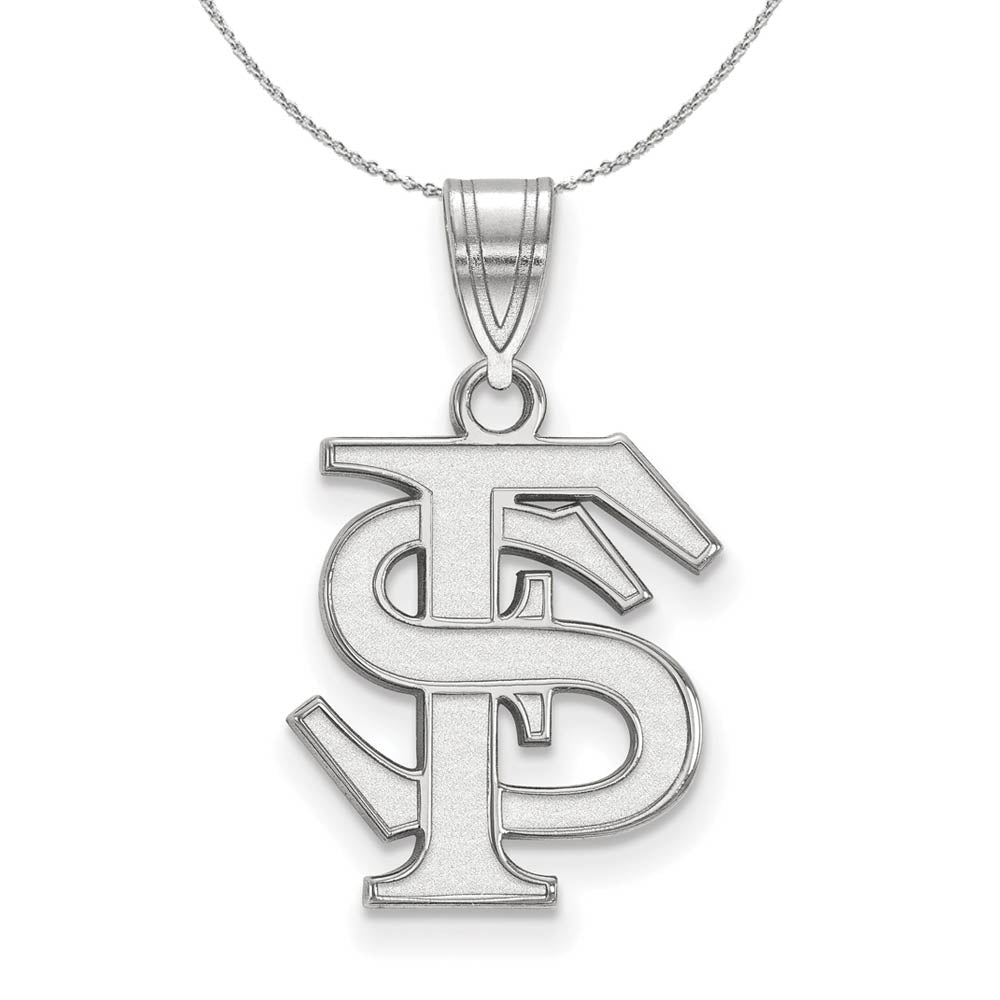 Sterling Silver Florida State Medium 'FS' Necklace, Item N17100 by The Black Bow Jewelry Co.