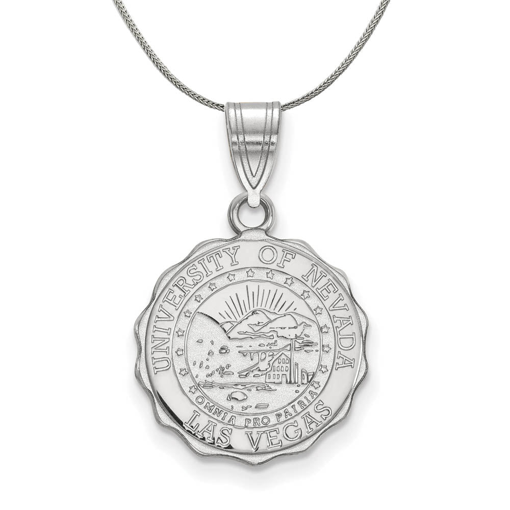 Sterling Silver U. of Nevada Las Vegas Medium Crest Necklace, Item N17153 by The Black Bow Jewelry Co.
