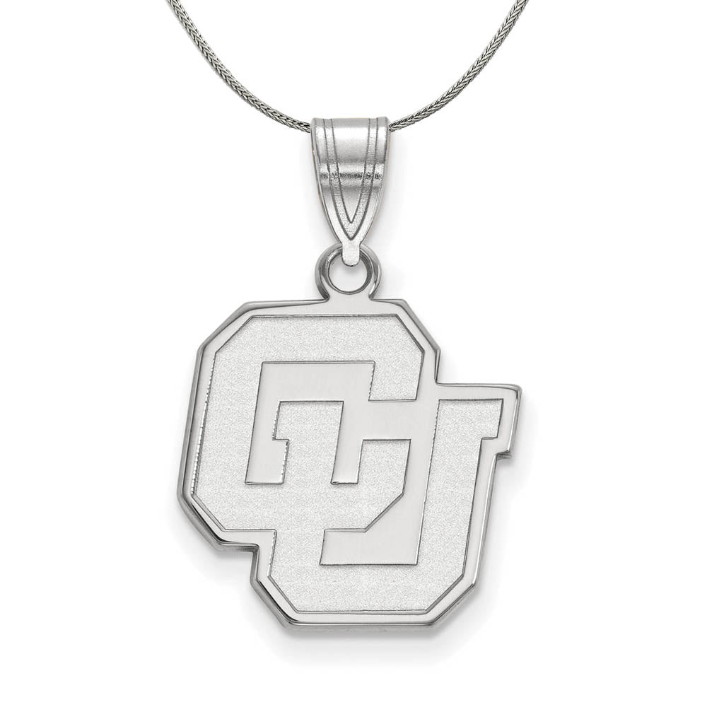 Sterling Silver U. of Colorado Medium Pendant Necklace, Item N17185 by The Black Bow Jewelry Co.