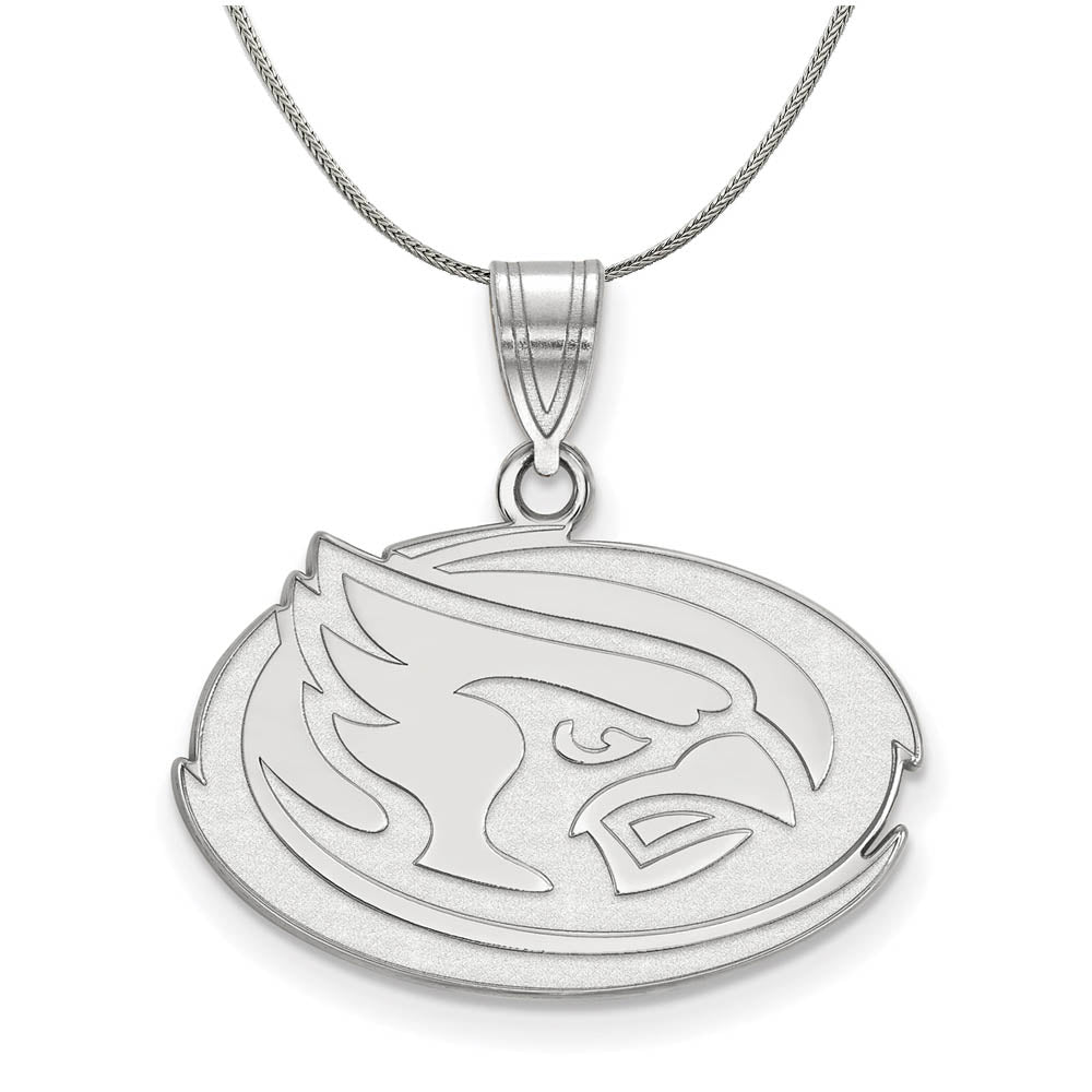 Sterling Silver Iowa State Medium Pendant Necklace, Item N17194 by The Black Bow Jewelry Co.