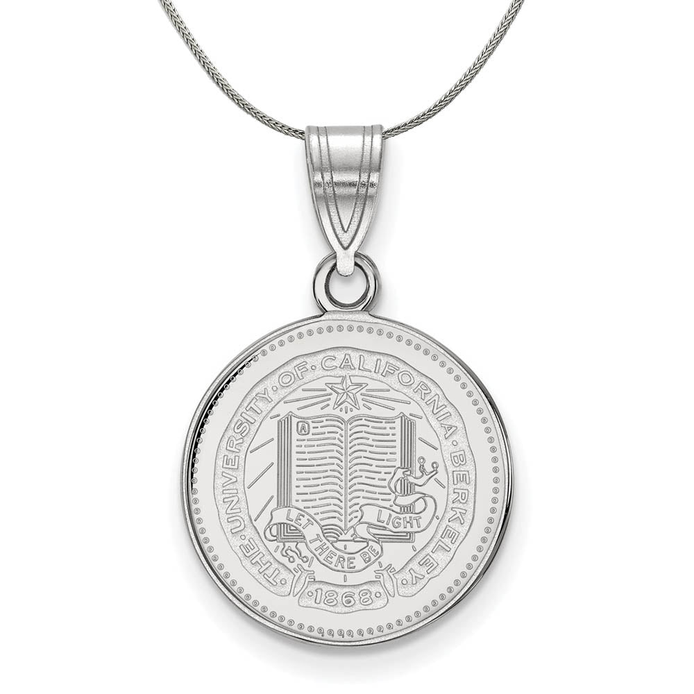 Sterling Silver California Berkeley Medium Crest Disc Necklace, Item N17201 by The Black Bow Jewelry Co.