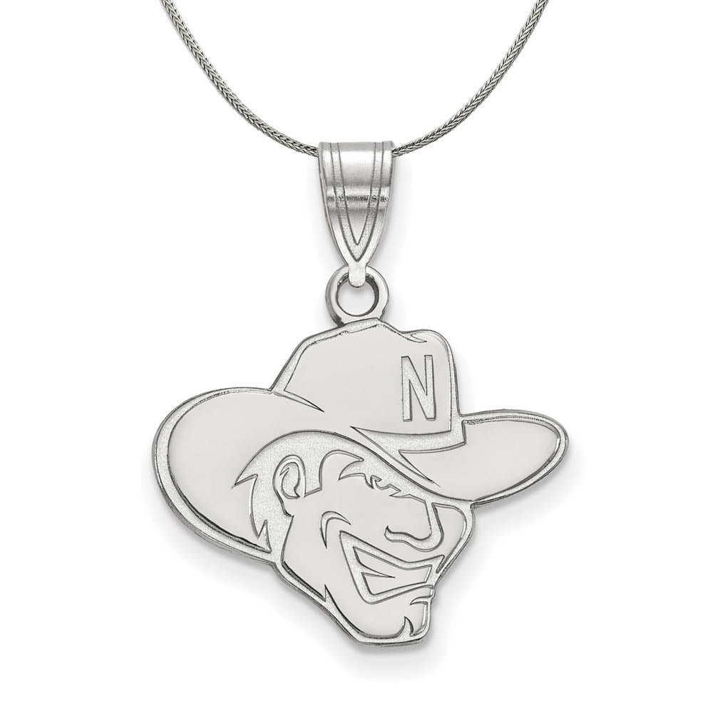 Sterling Silver U. of Nebraska Medium Cornhuskers Necklace, Item N17202 by The Black Bow Jewelry Co.
