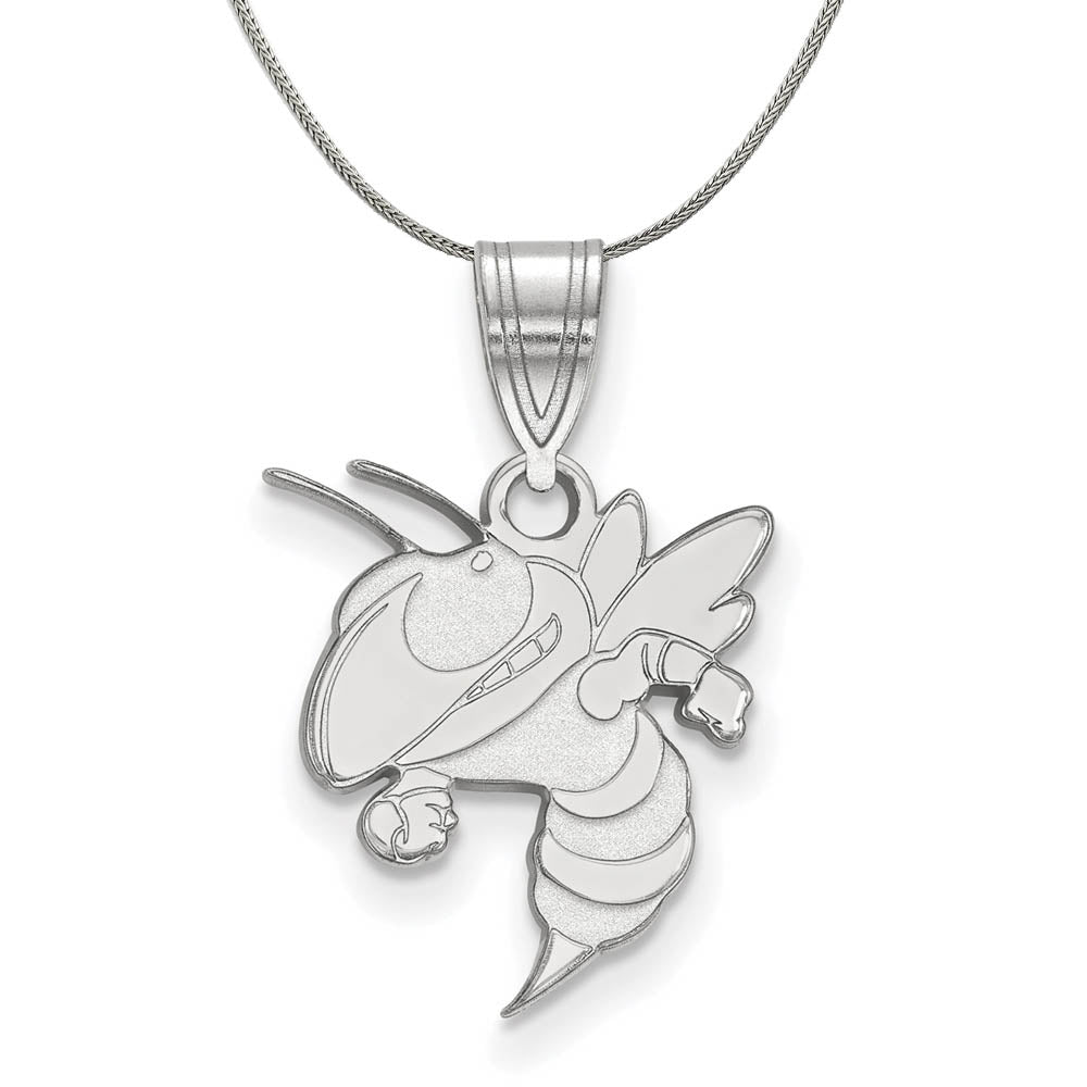 Sterling Silver Georgia Technology Medium Pendant Necklace, Item N17217 by The Black Bow Jewelry Co.