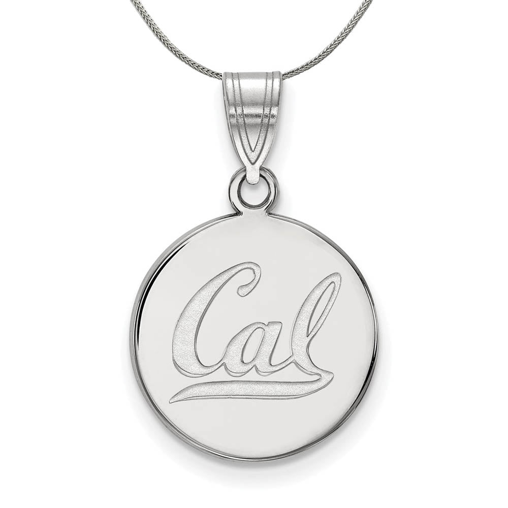 Sterling Silver California Berkeley Medium 'Cal' Disc Necklace, Item N17226 by The Black Bow Jewelry Co.