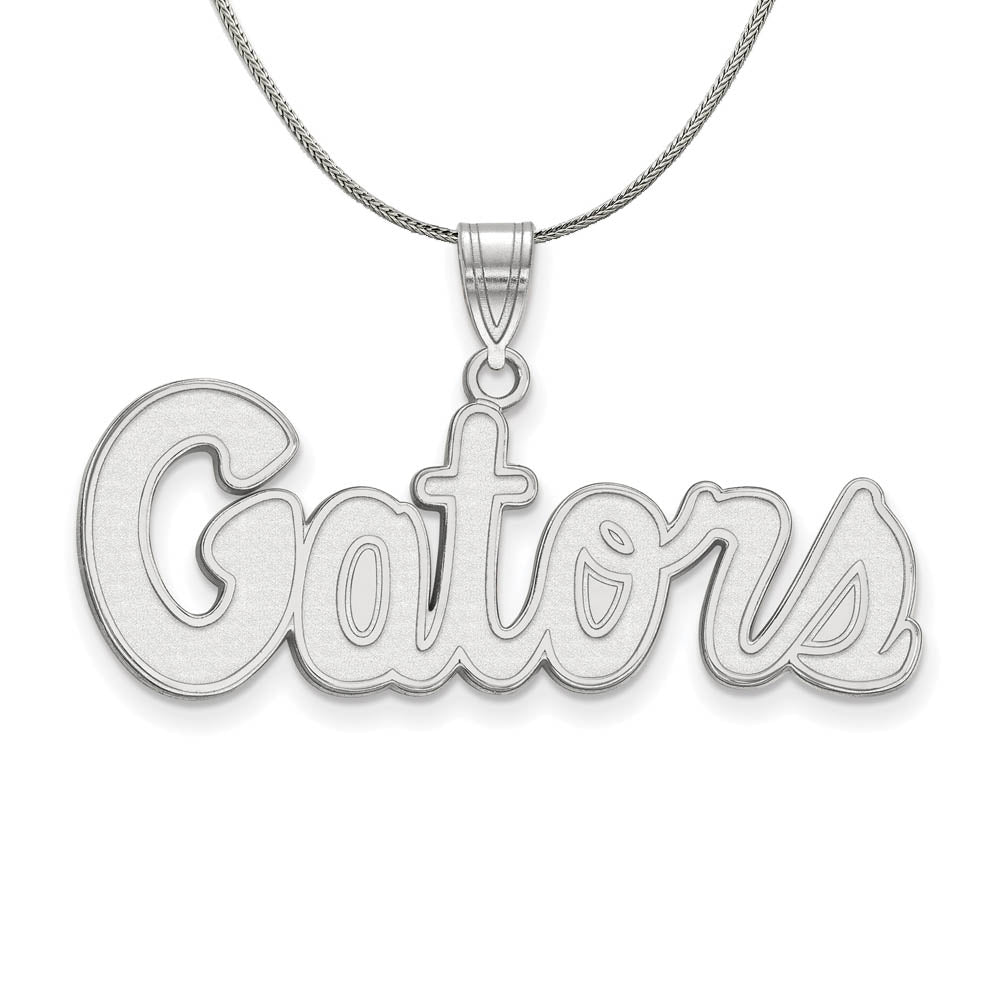 Sterling Silver U. of Florida Medium 'Gators' Necklace, Item N17227 by The Black Bow Jewelry Co.