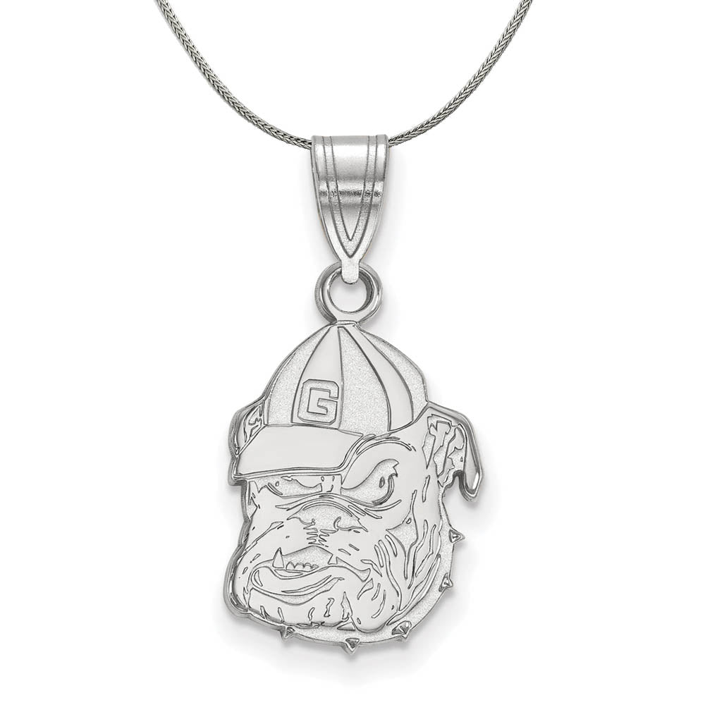 Sterling Silver U. of Georgia Medium Necklace, Item N17228 by The Black Bow Jewelry Co.