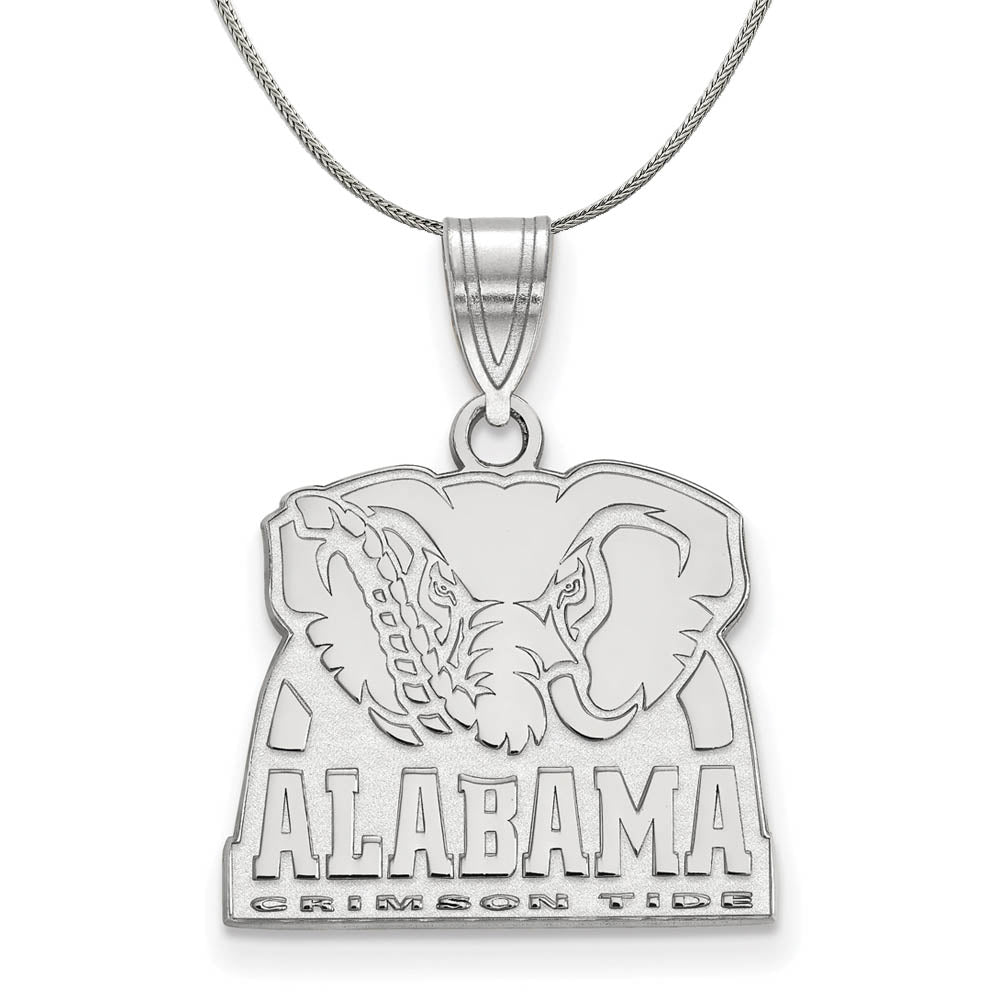 Sterling Silver U of Alabama Medium Pendant Necklace, Item N17244 by The Black Bow Jewelry Co.