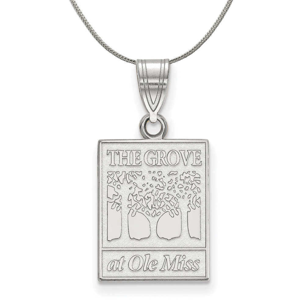 Sterling Silver U. of Mississippi Medium Pendant Necklace, Item N17245 by The Black Bow Jewelry Co.