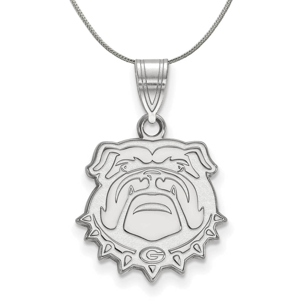 Sterling Silver U of Georgia Md Pendant Necklace, Item N17257 by The Black Bow Jewelry Co.