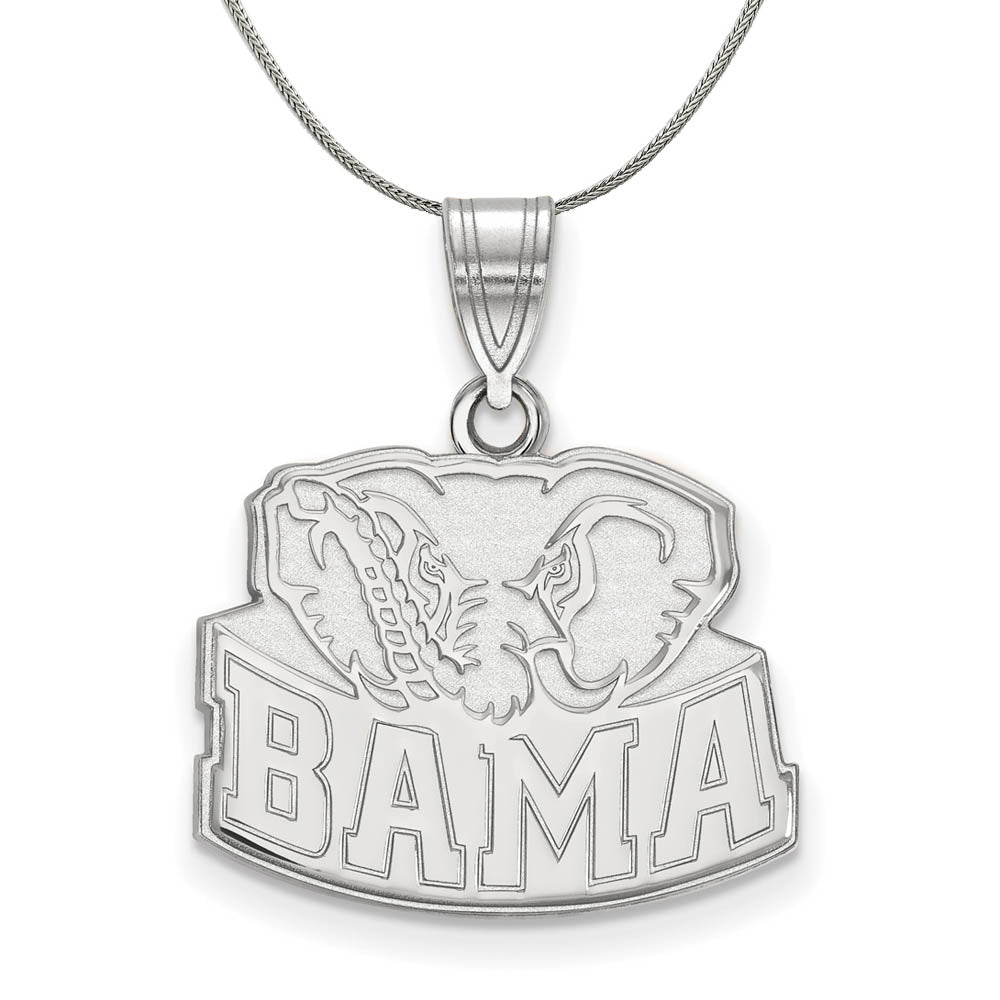 Sterling Silver U. of Alabama Medium Pendant Necklace, Item N17262 by The Black Bow Jewelry Co.