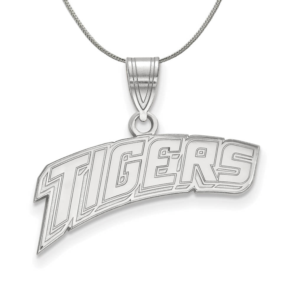 Sterling Silver Louisiana State Medium Pendant Necklace, Item N17264 by The Black Bow Jewelry Co.