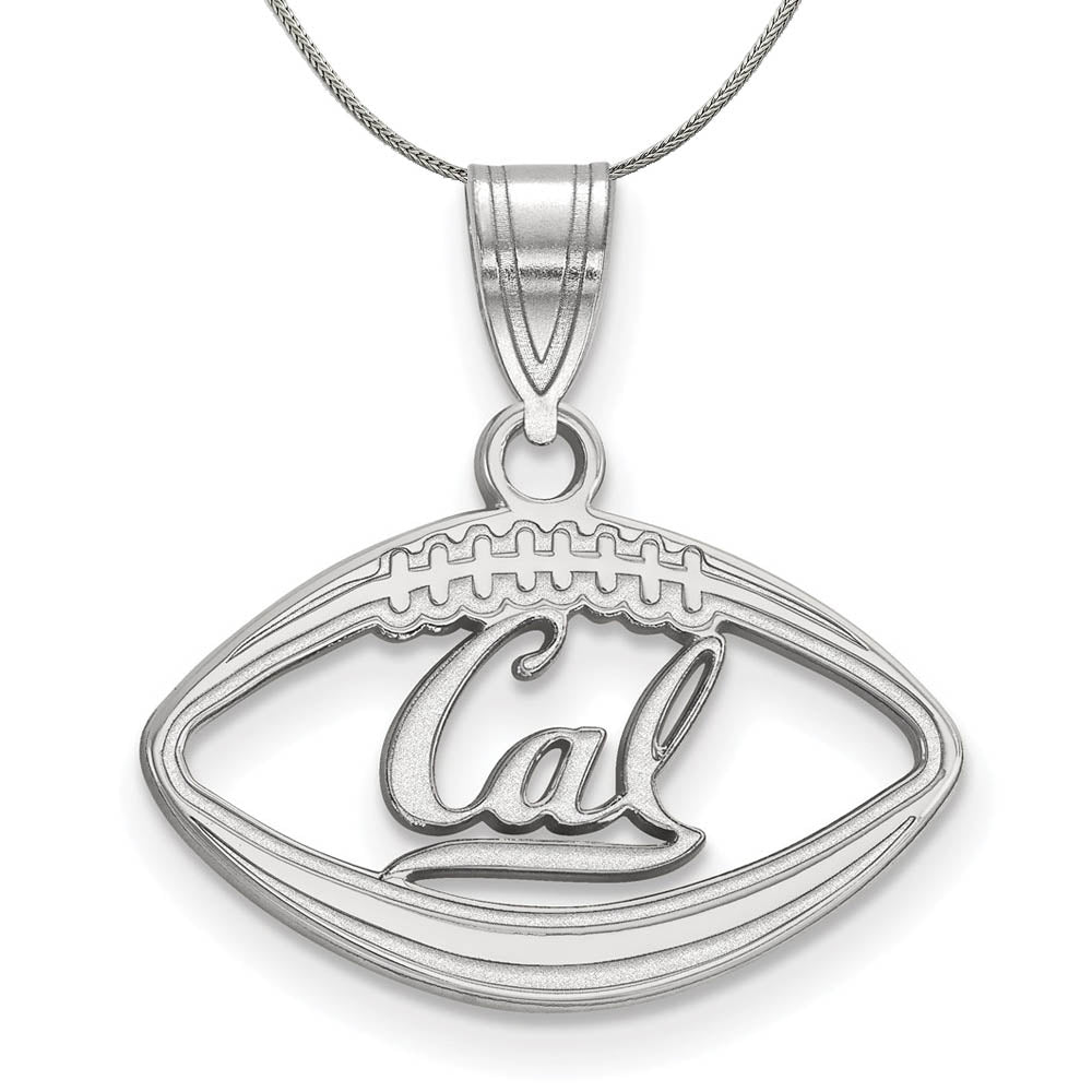 Sterling Silver California Berkeley Football Pendant Necklace, Item N17275 by The Black Bow Jewelry Co.
