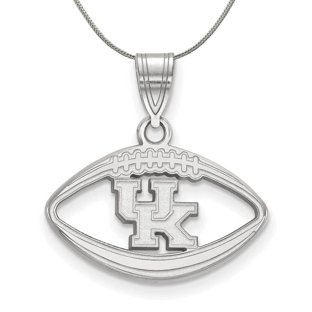 Sterling Silver U. of Kentucky Football 'UK' Pendant Necklace, Item N17291 by The Black Bow Jewelry Co.