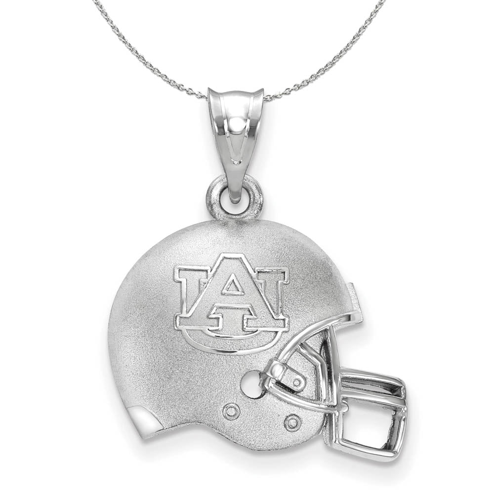 Sterling Silver Auburn U 3D Football Helmet Logo Necklace, Item N17301 by The Black Bow Jewelry Co.