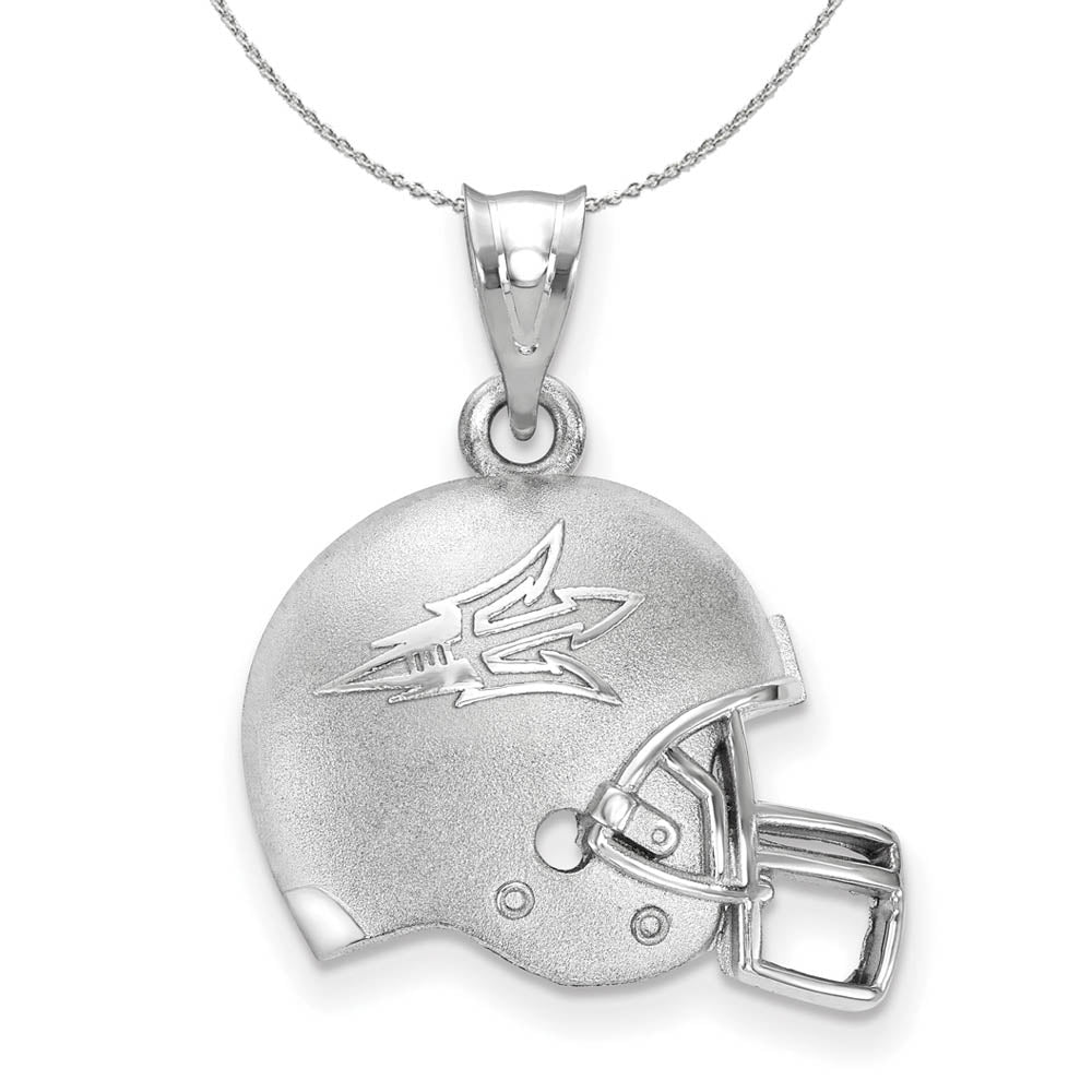 Sterling Silver Arizona State 3D Football Logo Helmet Necklace, Item N17302 by The Black Bow Jewelry Co.