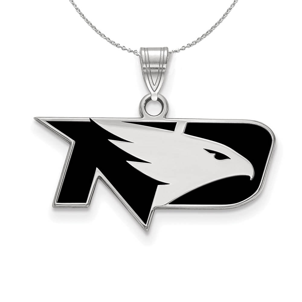 Sterling Silver North Dakota Small Enamel Pendant Necklace, Item N17326 by The Black Bow Jewelry Co.