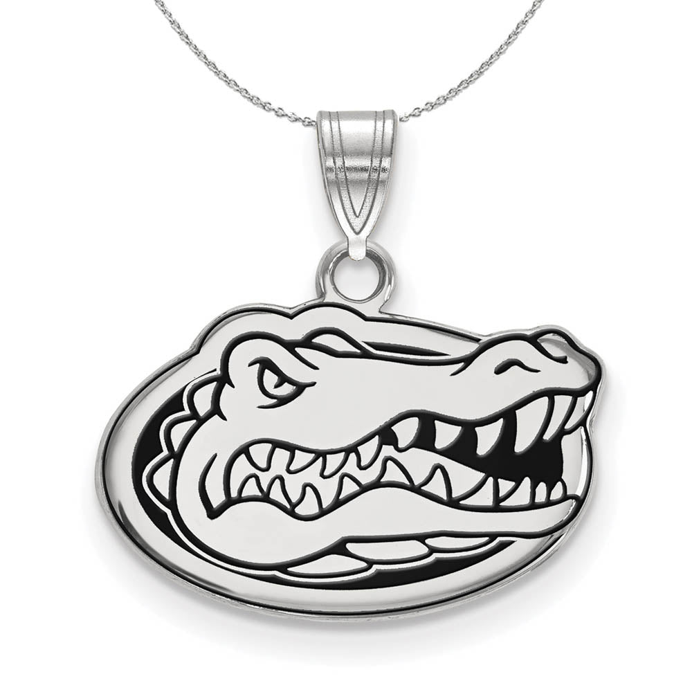 Sterling Silver U. of Florida Small Enamel Necklace, Item N17346 by The Black Bow Jewelry Co.