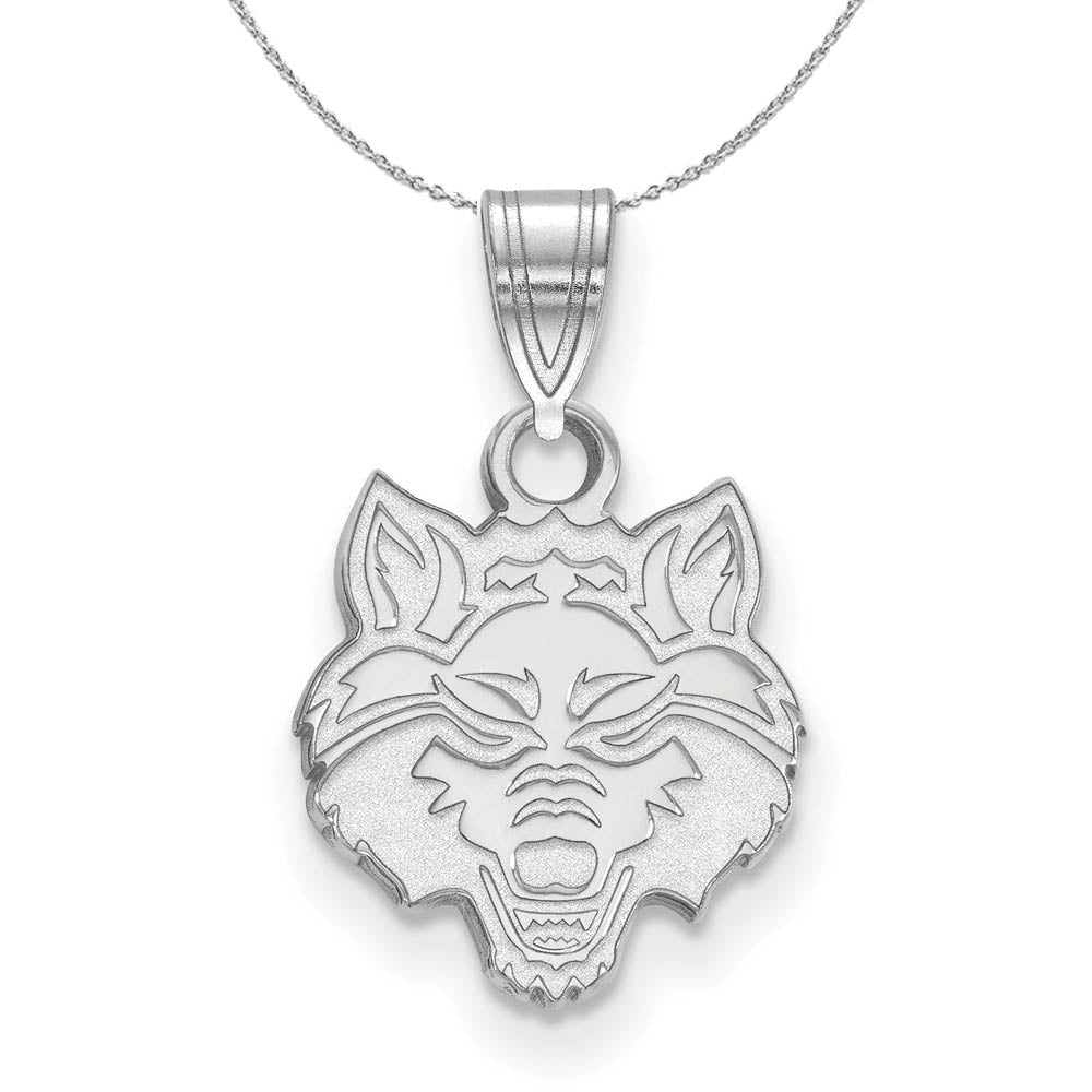 Sterling Silver Arkansas State Small Necklace, Item N17370 by The Black Bow Jewelry Co.