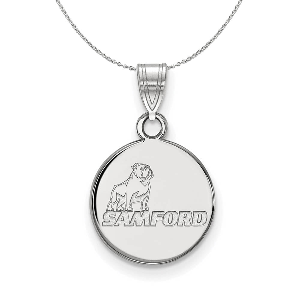 Sterling Silver Samford U. Small Disc Necklace, Item N17391 by The Black Bow Jewelry Co.