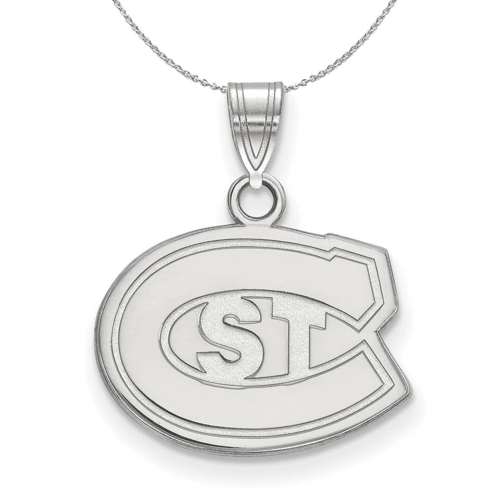 Sterling Silver St. Cloud State Small Necklace, Item N17393 by The Black Bow Jewelry Co.