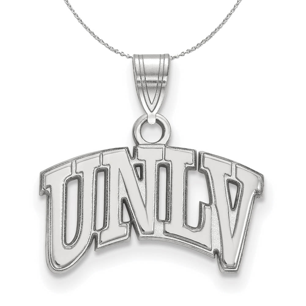 Sterling Silver U. of Nevada Las Vegas Small Pendant Necklace, Item N17402 by The Black Bow Jewelry Co.